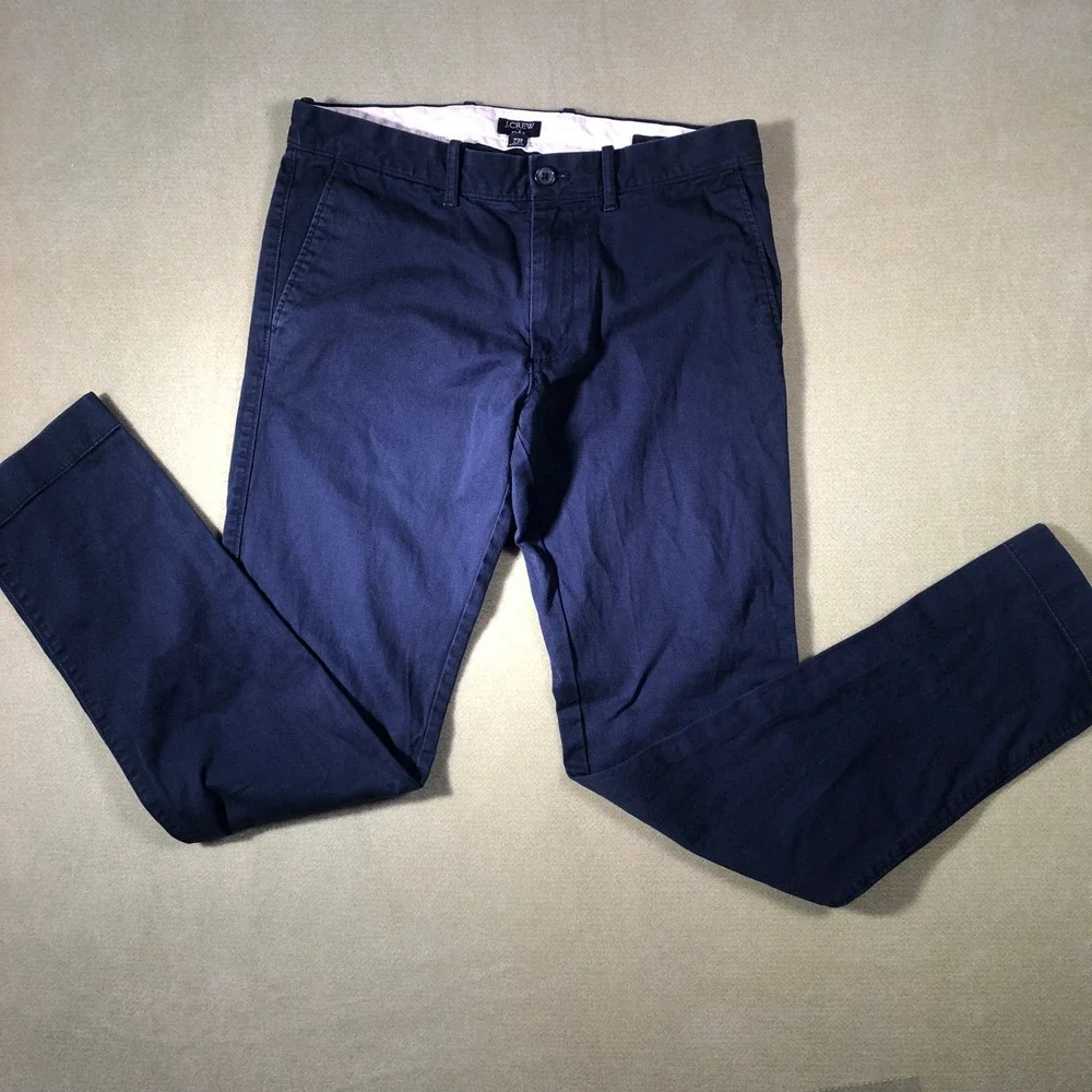 J.Crew Flex Slim Chino Pants Mens 30x32 Navy Blue H3167 Stretch Cotton Twill
